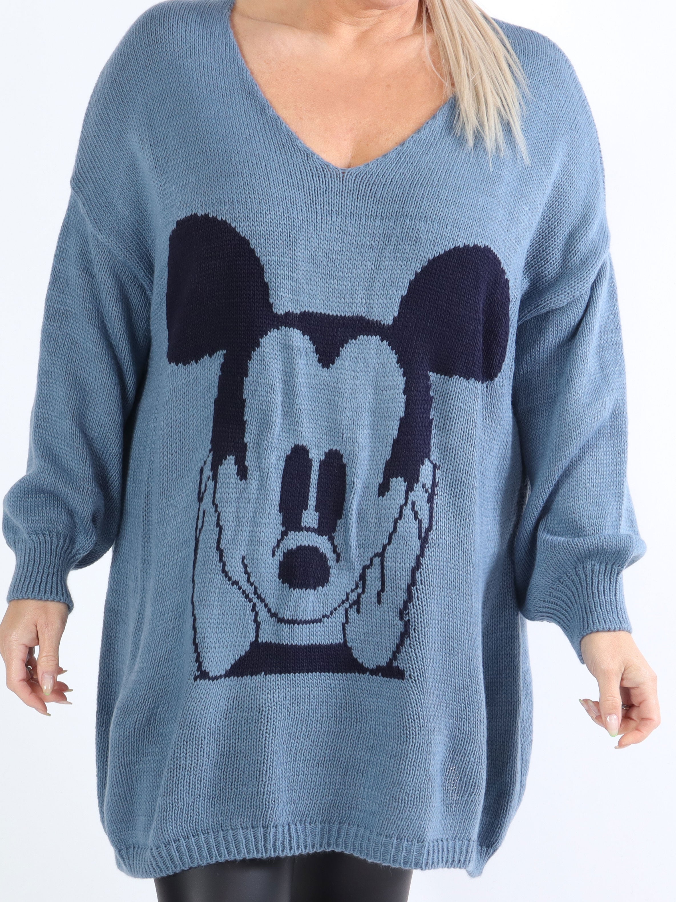 Mickey - Plus size strik med motiv